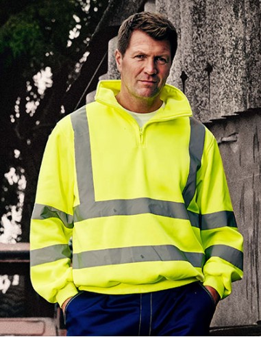 Y-HVK06-Hi-Vis 1/4 Zip Sweatshirt